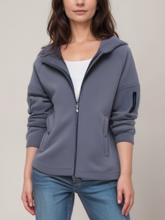 Gerecycled fleece met capuchon en ritssluiting | Vegan Fleeces