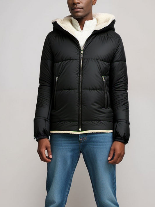 Gerecycleerde veganistische Shearling kogelvis  | Vegan Puffer Jackets