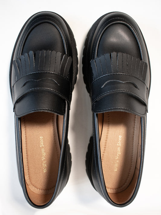Loafers met trackzool en franjes  | Veganistische damesschoenen