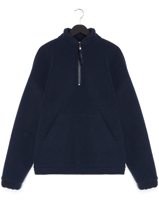 Gerecycled windjack van fleece met kwartrits | Vegan Fleeces