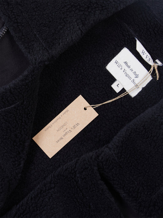 Gerecycleerde veganistische Shearling vlieger | Vegan Leather Jackets