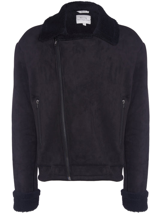 Gerecycleerde veganistische Shearling vlieger | Vegan Leather Jackets