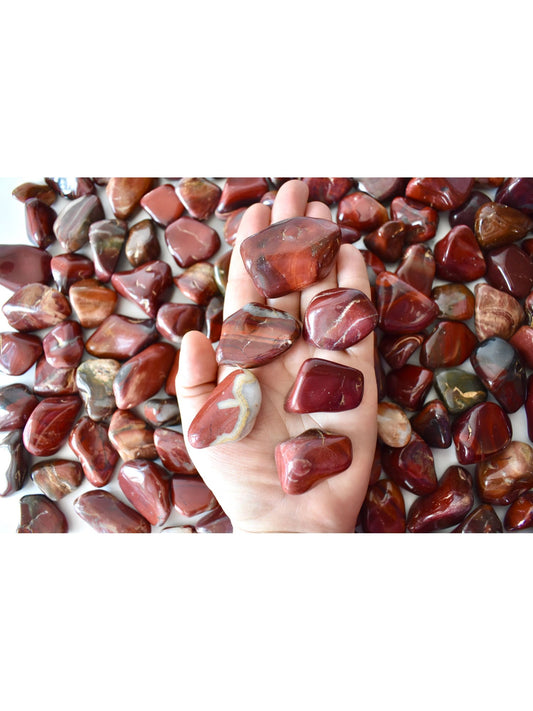 Open Heart Apothecary Red Jasper Palm Stones Natural Grounding Crystals