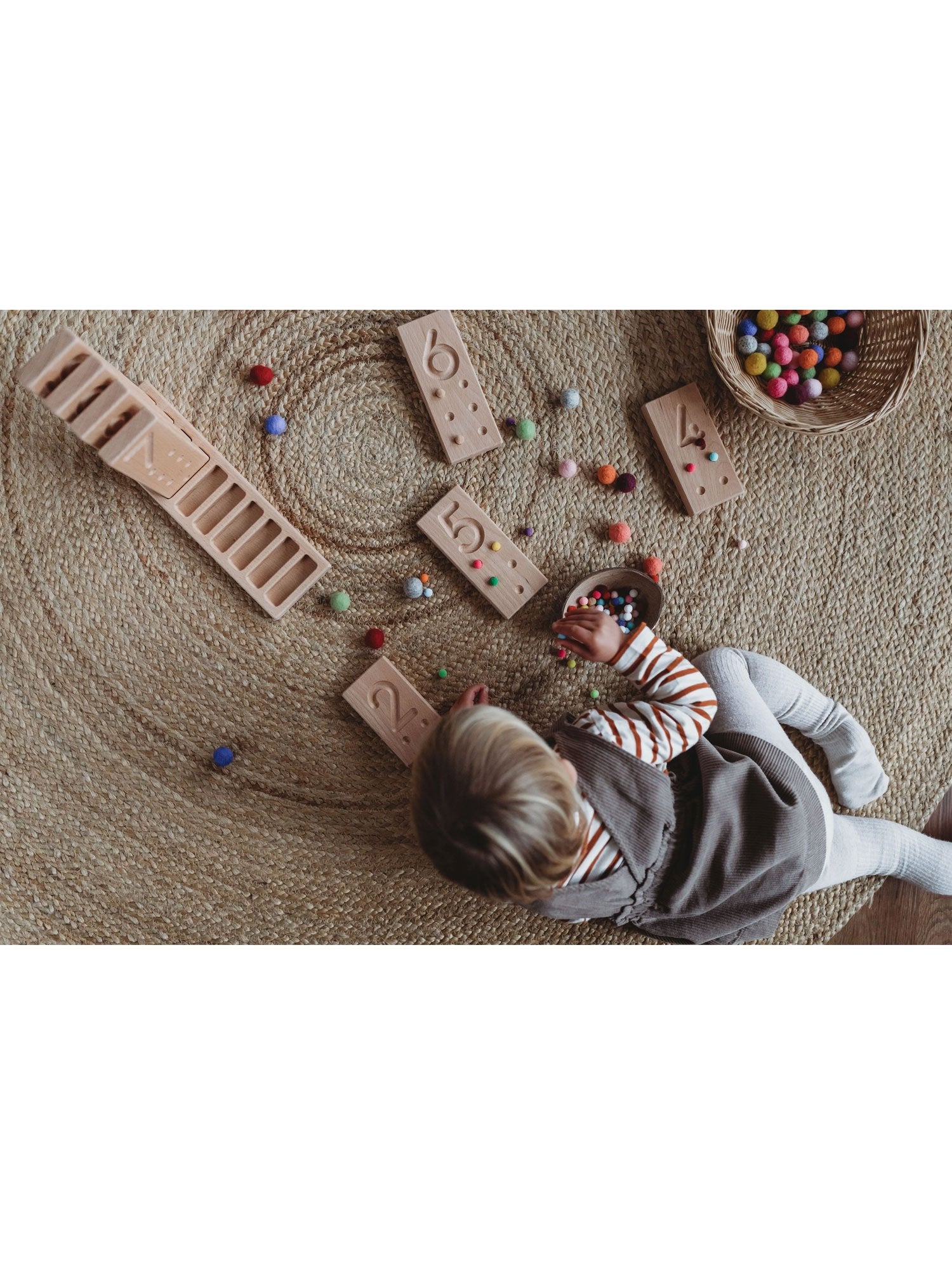 Het kleine koetshuisnummer Telblokken Montessori-leermiddel