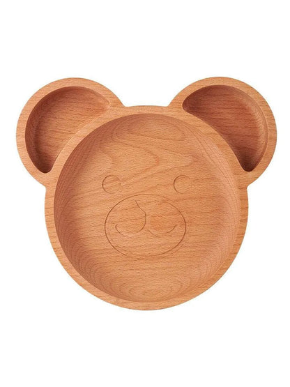 The Wood Life Project EcoFriendly Wooden Bear Plate/Kids Plate