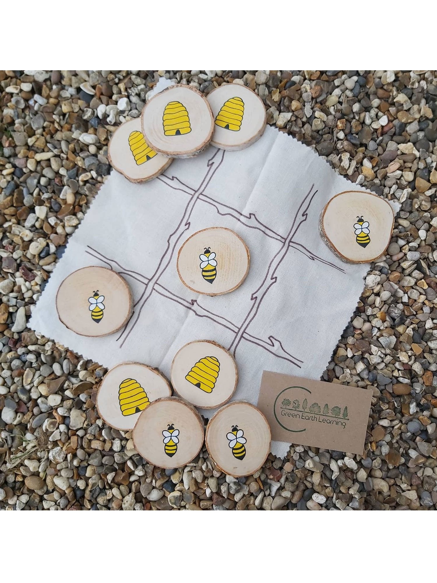 Groene aarde leren bijen en netelroos Tic Tac Toe