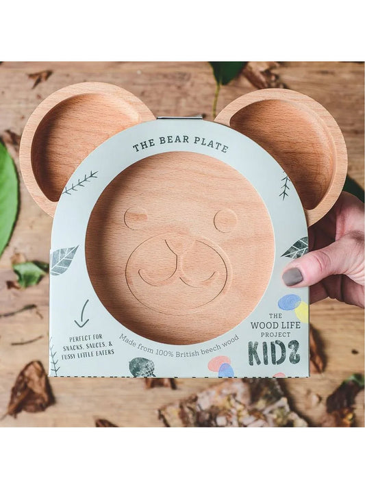 The Wood Life Project EcoFriendly Wooden Bear Plate/Kids Plate | 