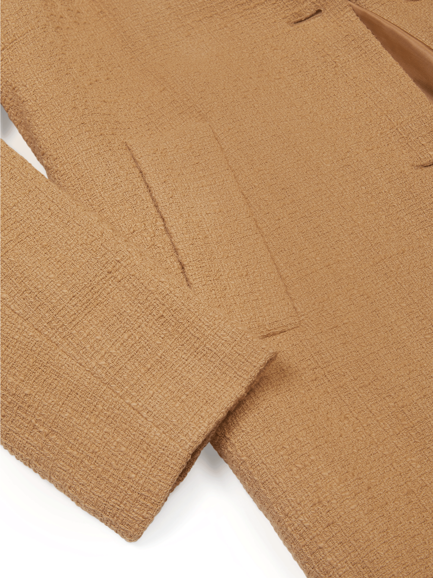 Gestructureerde veganistische wollen jas 