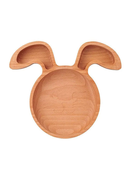 The Wood Life Project EcoFriendly Wooden Rabbit Plate/Kids Plate