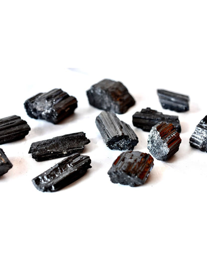 Open Heart Apothecary Black Tourmaline Stones, Raw Protection Crystals, Feng Shui
