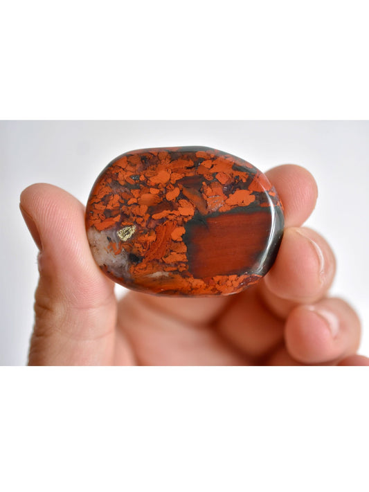 Open Heart Apothecary Brecciated Jasper Palm Stones Natural Red Crystals | Spiritual