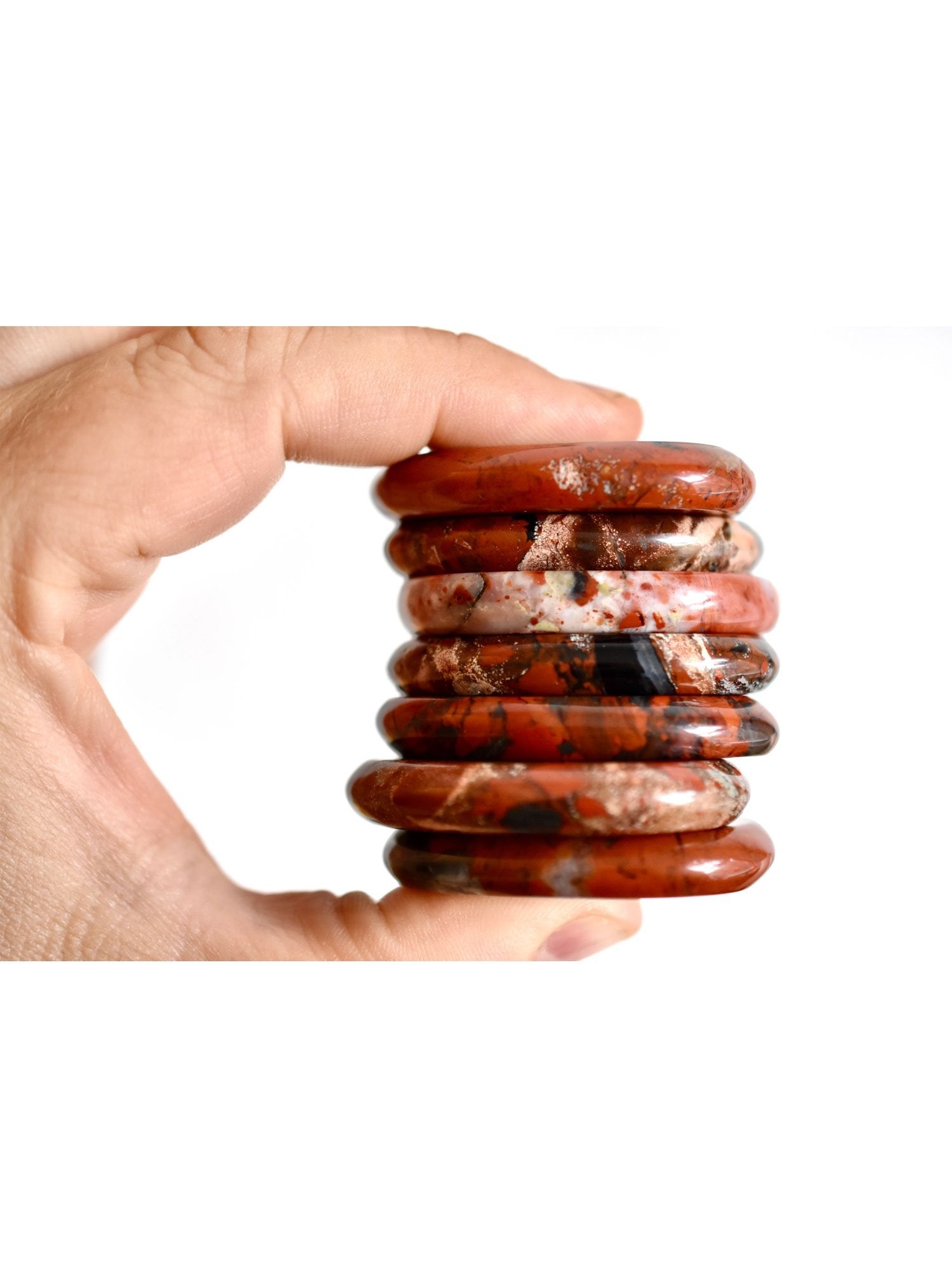 Open Heart Apothecary Brecciated Jasper Palm Stones Natural Red Crystals