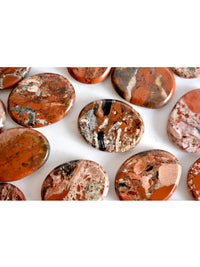 Open Heart Apothecary Brecciated Jasper Palm Stones Natural Red Crystals