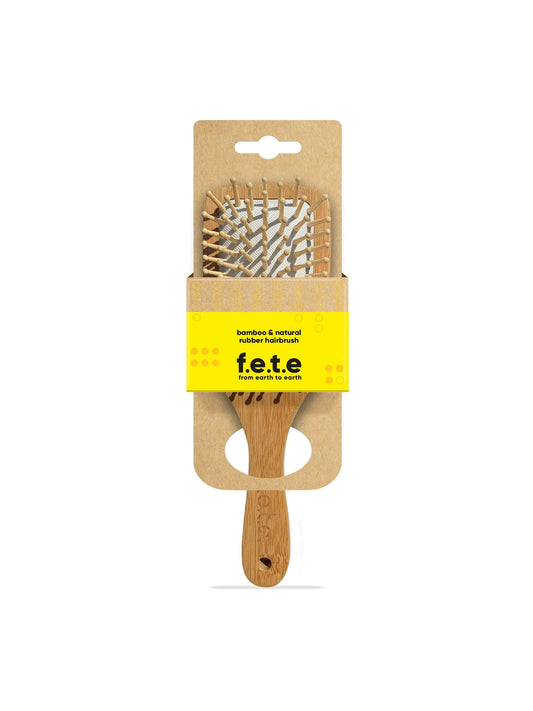 Fete Large Paddle Bamboo and Natural Rubber Hairbrush