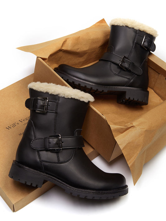 Insulated Biker Boots | Vegan Winter Boots