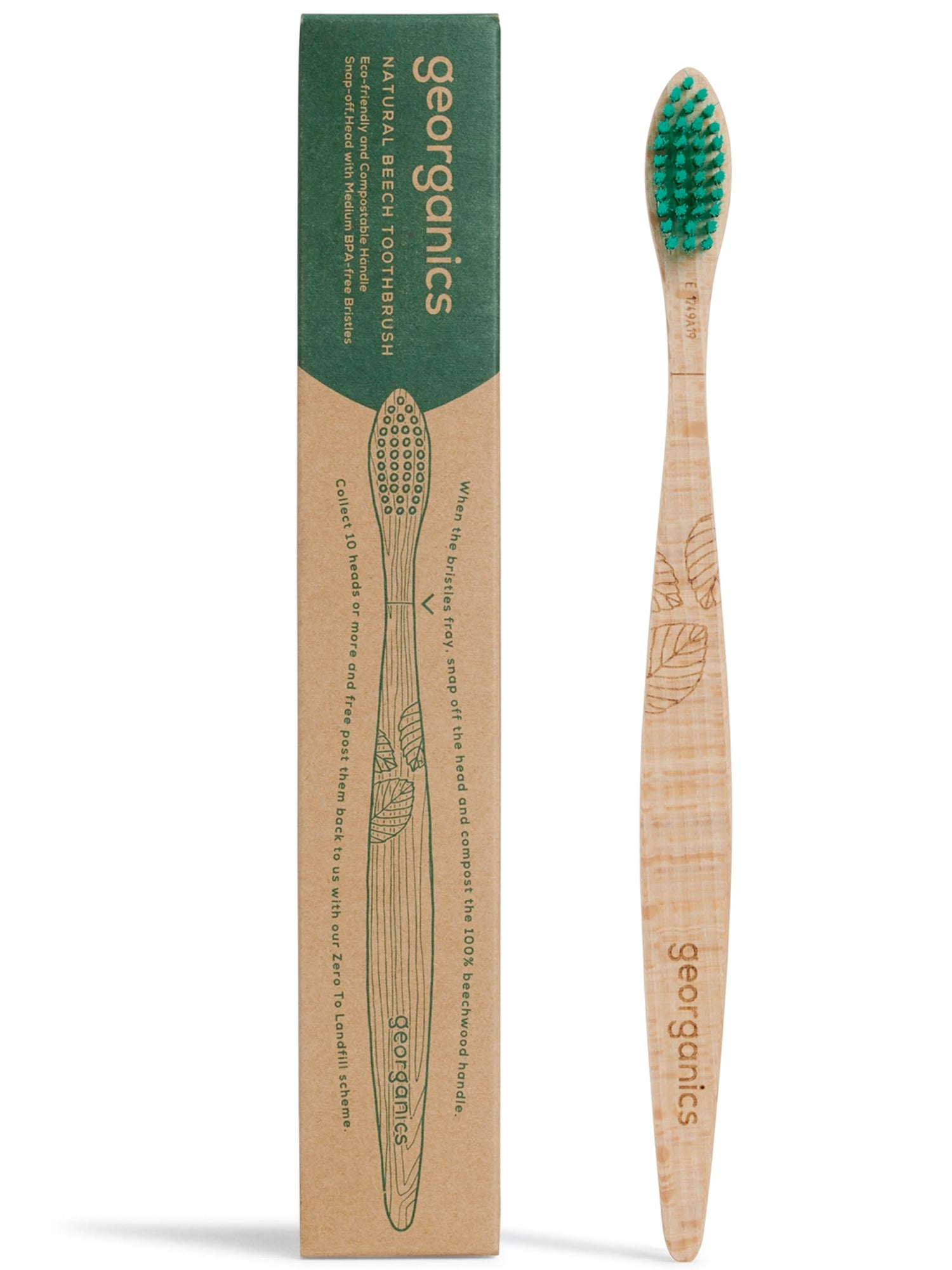 Georganics Beech Toothbrush Medium Bristles | Will's Vegan Store
