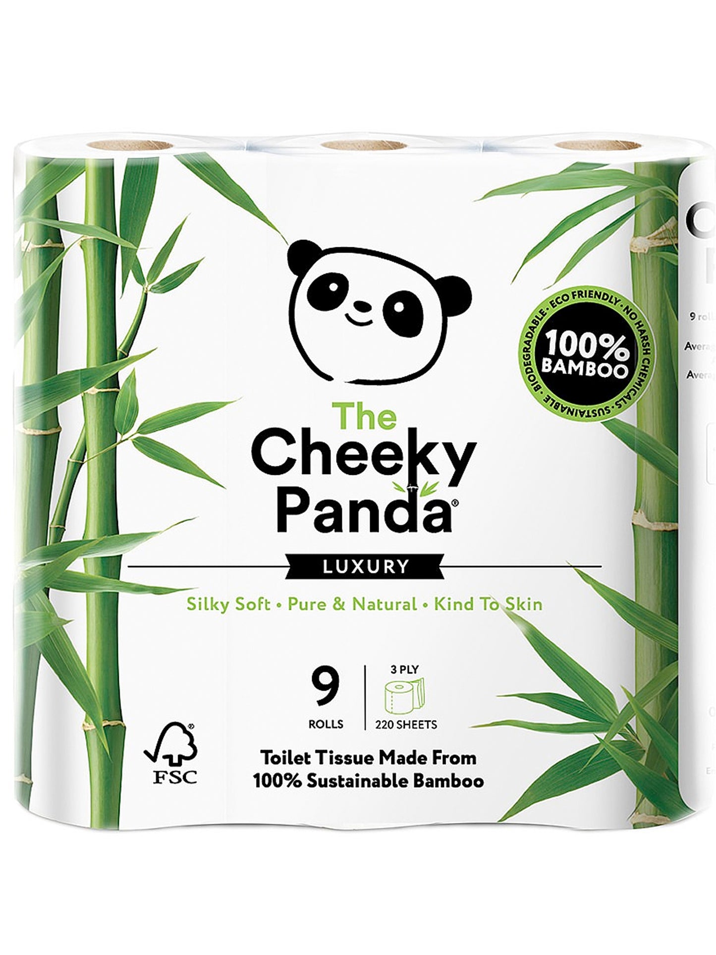 The Cheeky Panda Sustainable Bamboo Toilet Rolls 9 Pack | Will's Vegan Store