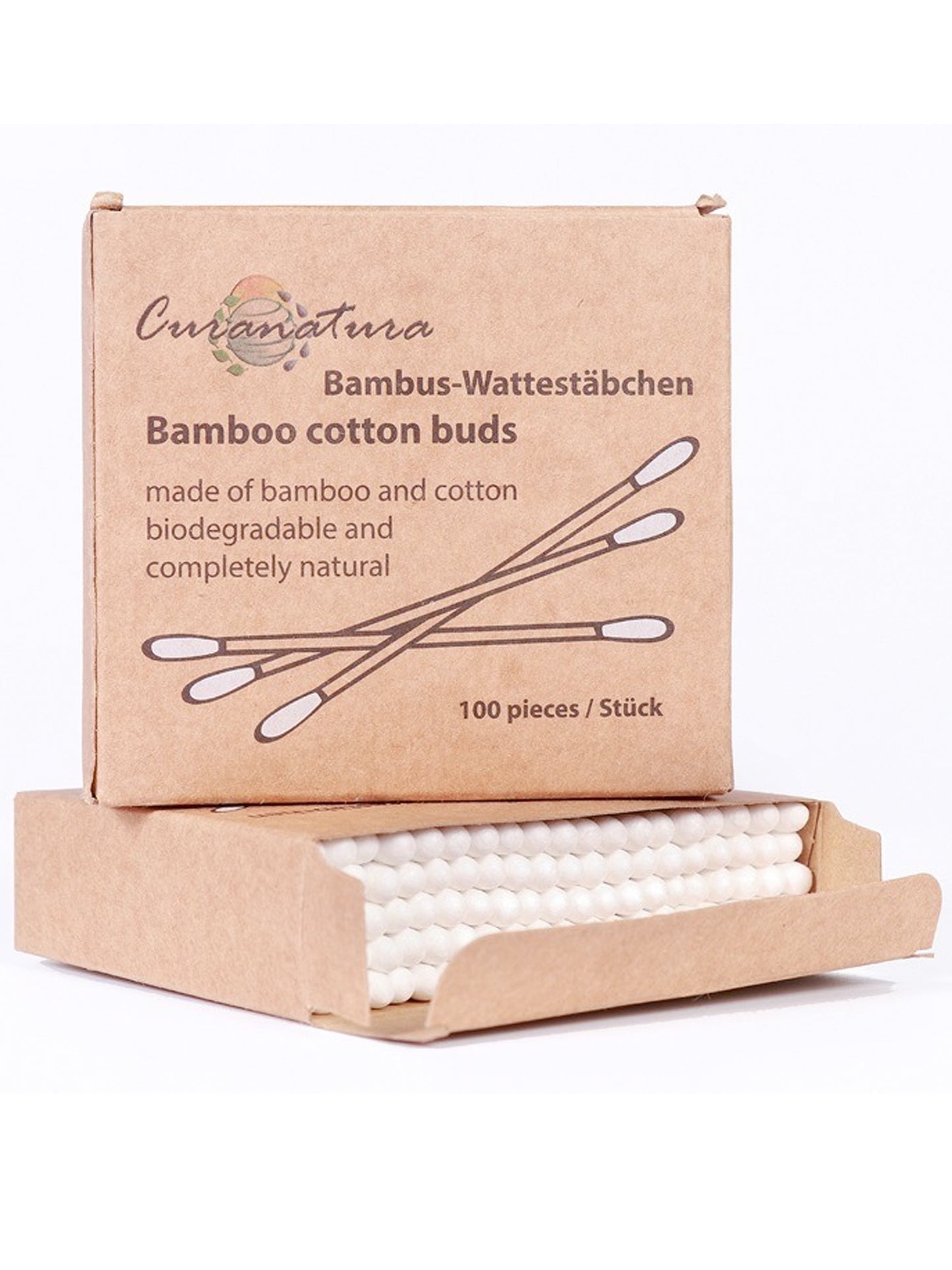 Curanatura Bamboo Cotton Buds 100 Pack | Will's Vegan Store