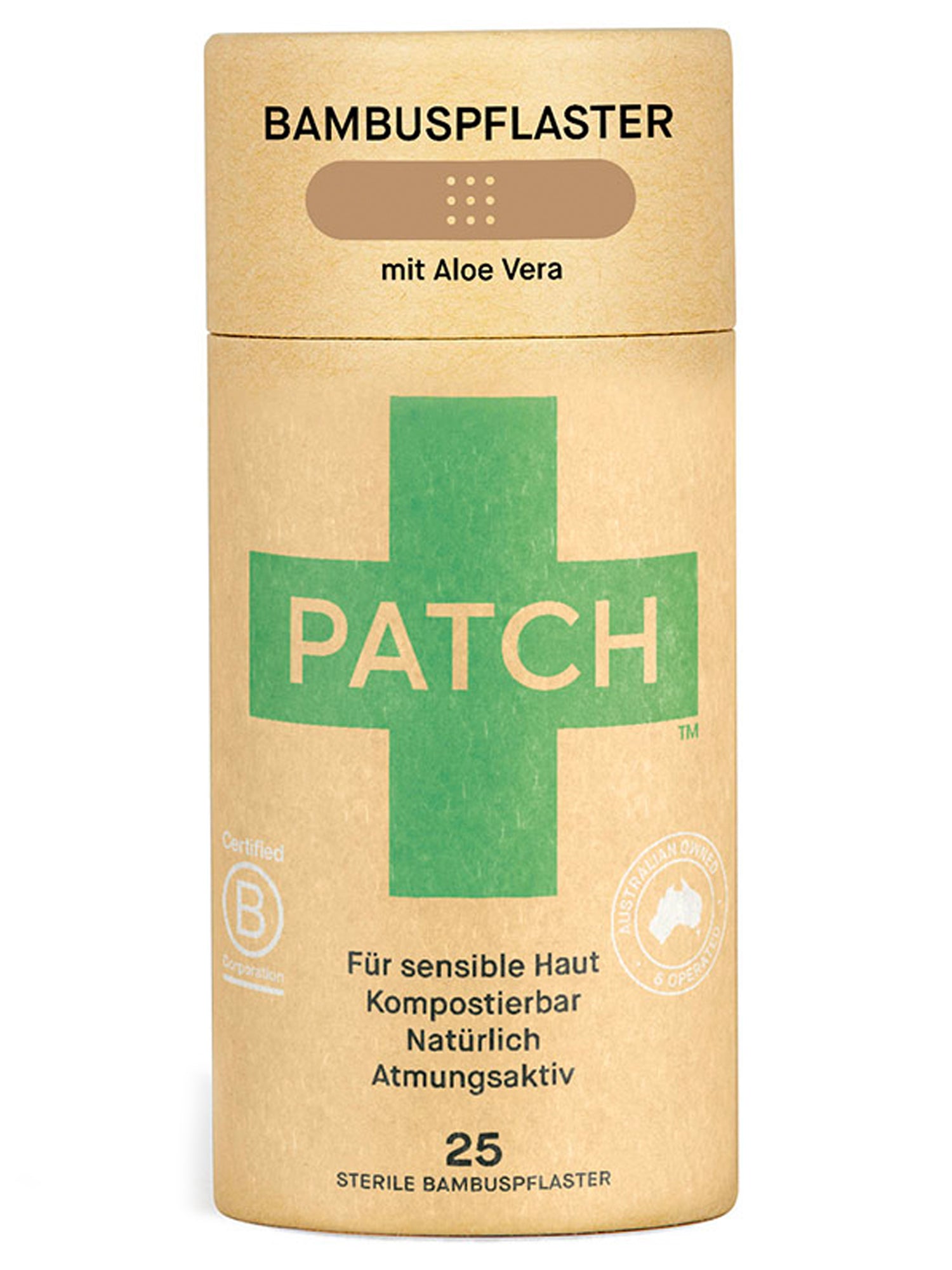 Patch Organic Biodegradable Bamboo Plasters 25 Pack Aloe Vera | Will's Vegan Store
