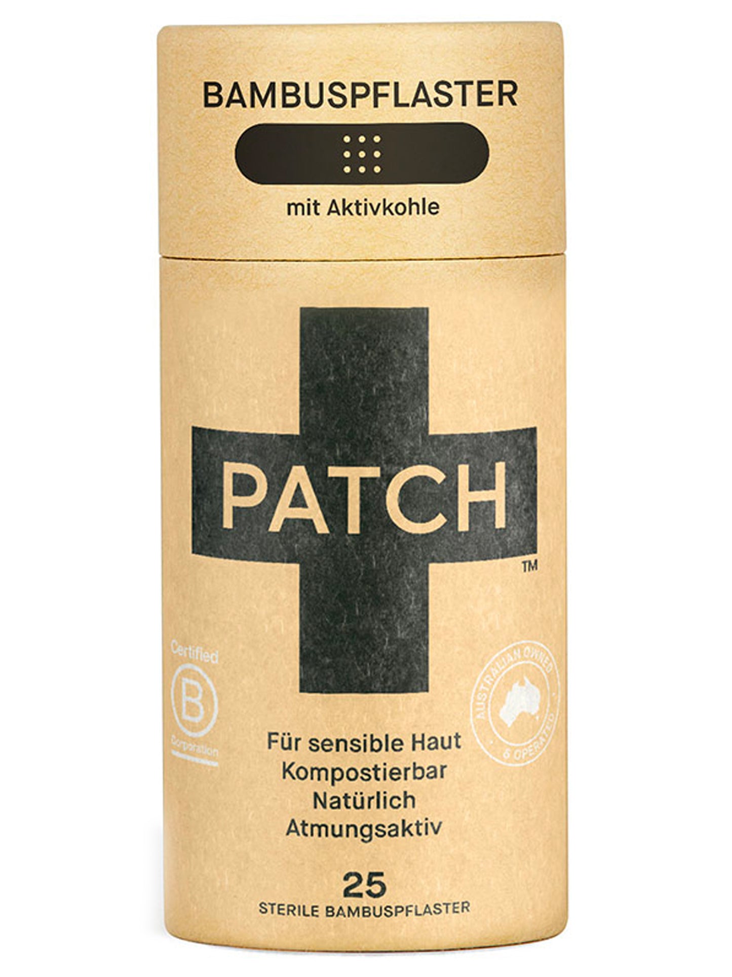 Patch Organic Biodegradable Bamboo Plasters 25 Pack Charcoal | Will's Vegan Store