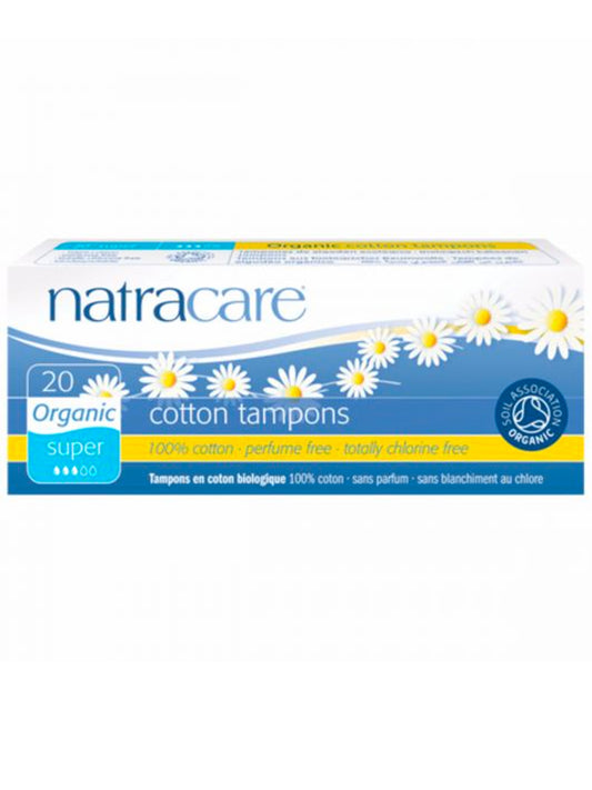 Natracare Organic Tampons Super 20 Pack | Will's Vegan Store