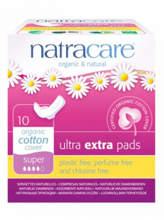 Natracare Ultra Extra Pads With Wings Super 10 Pack | Will's Vegan Store