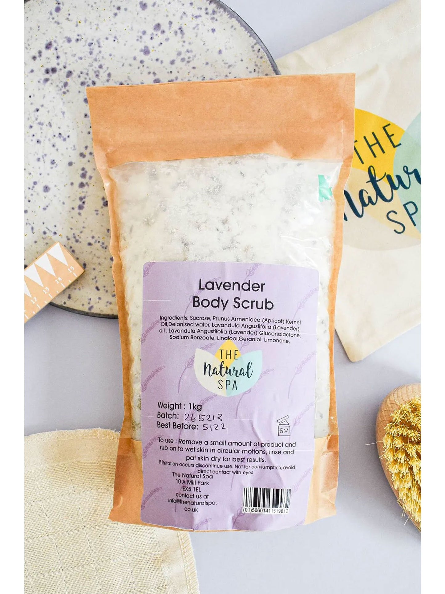 The Natural Spa Cosmetics Lavender Body Scrub 1KG Bag