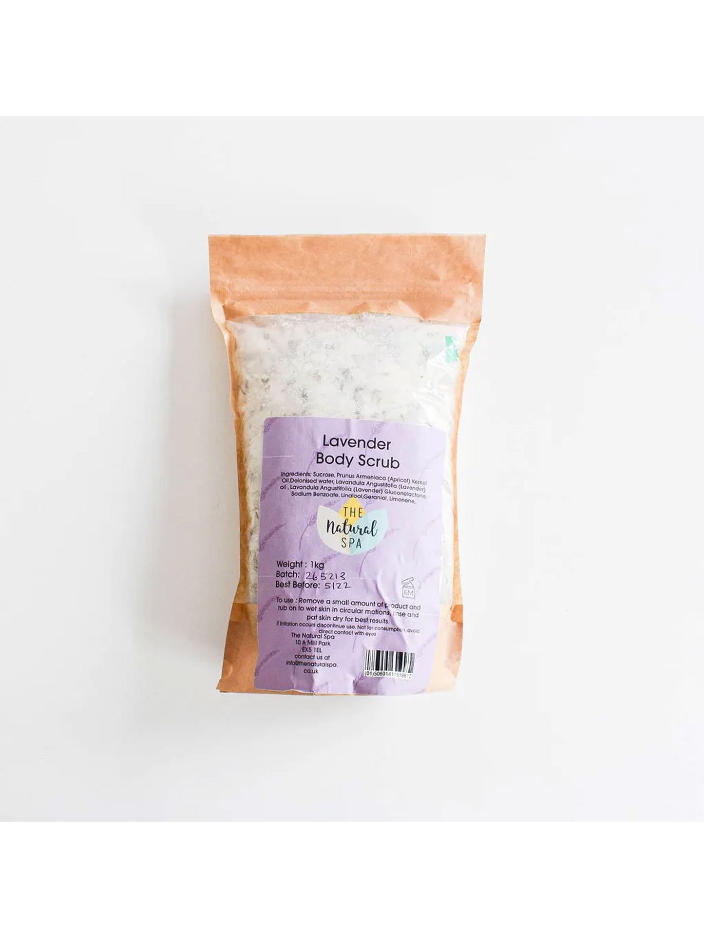The Natural Spa Cosmetics Lavender Body Scrub 1KG Bag