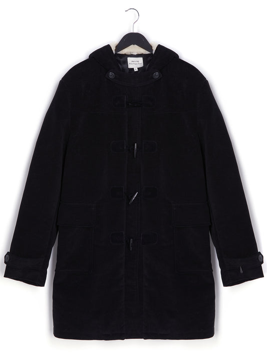 Duffelcoat van veganistische wol met gerecyclede veganistische schapenvacht | Vegan Coats & Jackets