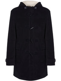 Duffle-coat en laine végétalienne avec peau lainée végétalienne recyclée