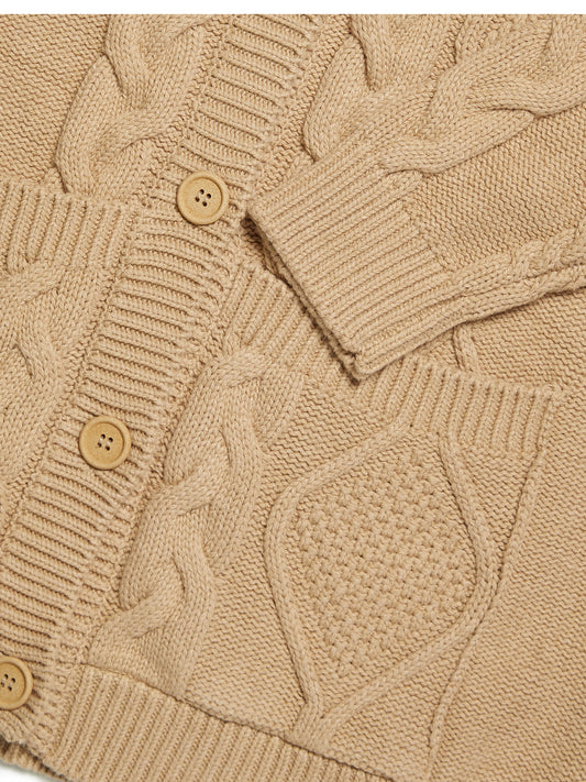 Gebreid vest met capuchon en knopen  | Vegan Knitwear
