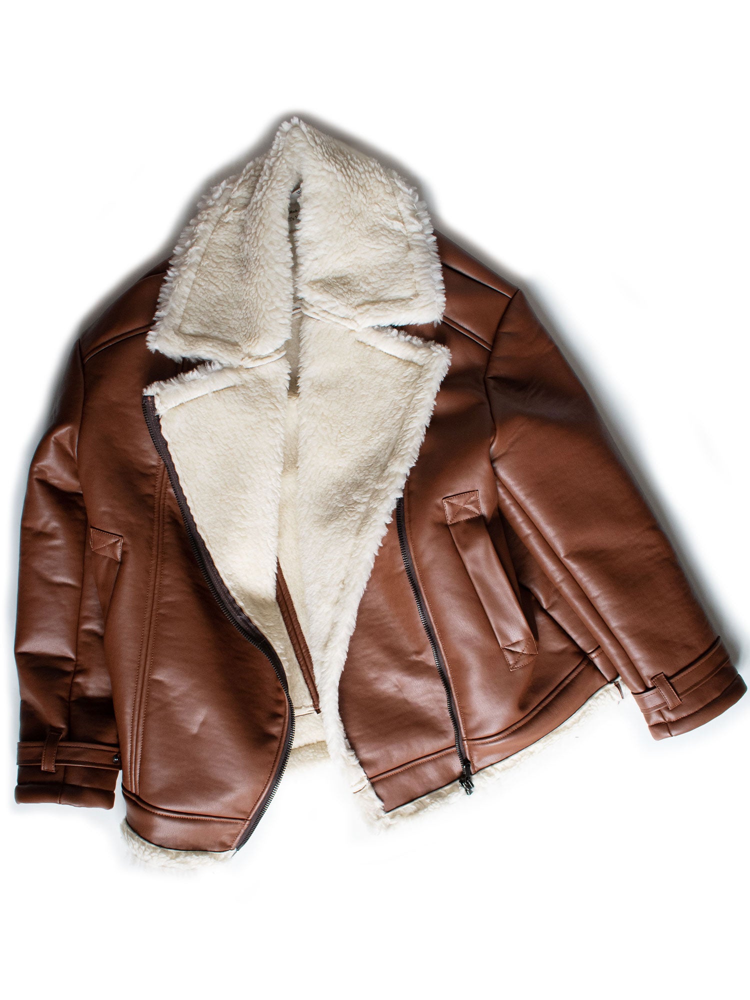 4bidden aviator on sale faux shearling jacket