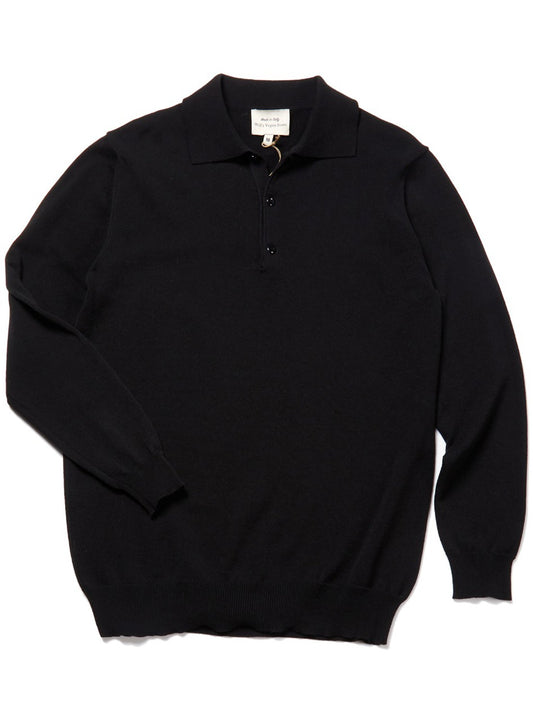 Gerecycled poloshirt met lange mouwen | Vegan Knitwear