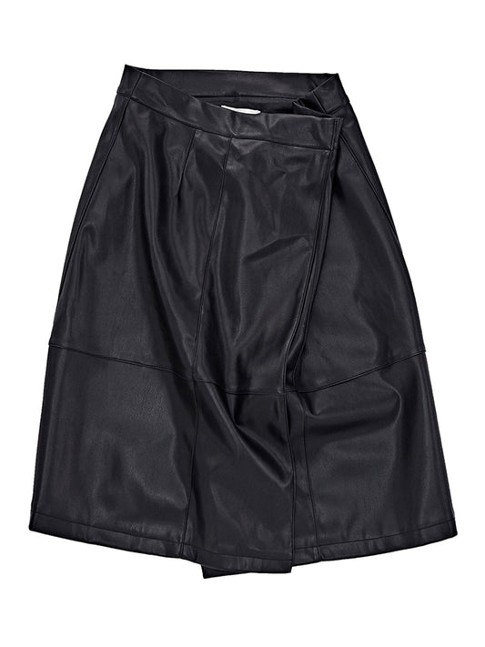 Vegan Leather Wrap Sarong Skirt | 