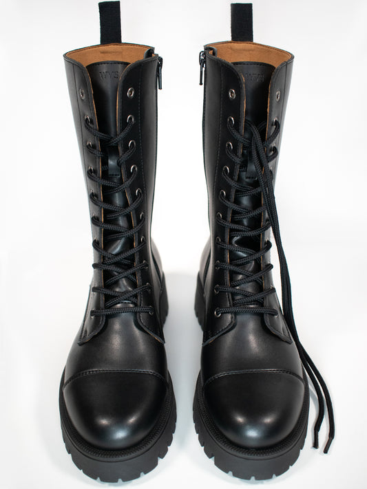 Track Sole 10 Eye Boots | Vegan Boots