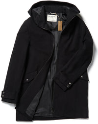 Jas met capuchon van veganistische wol