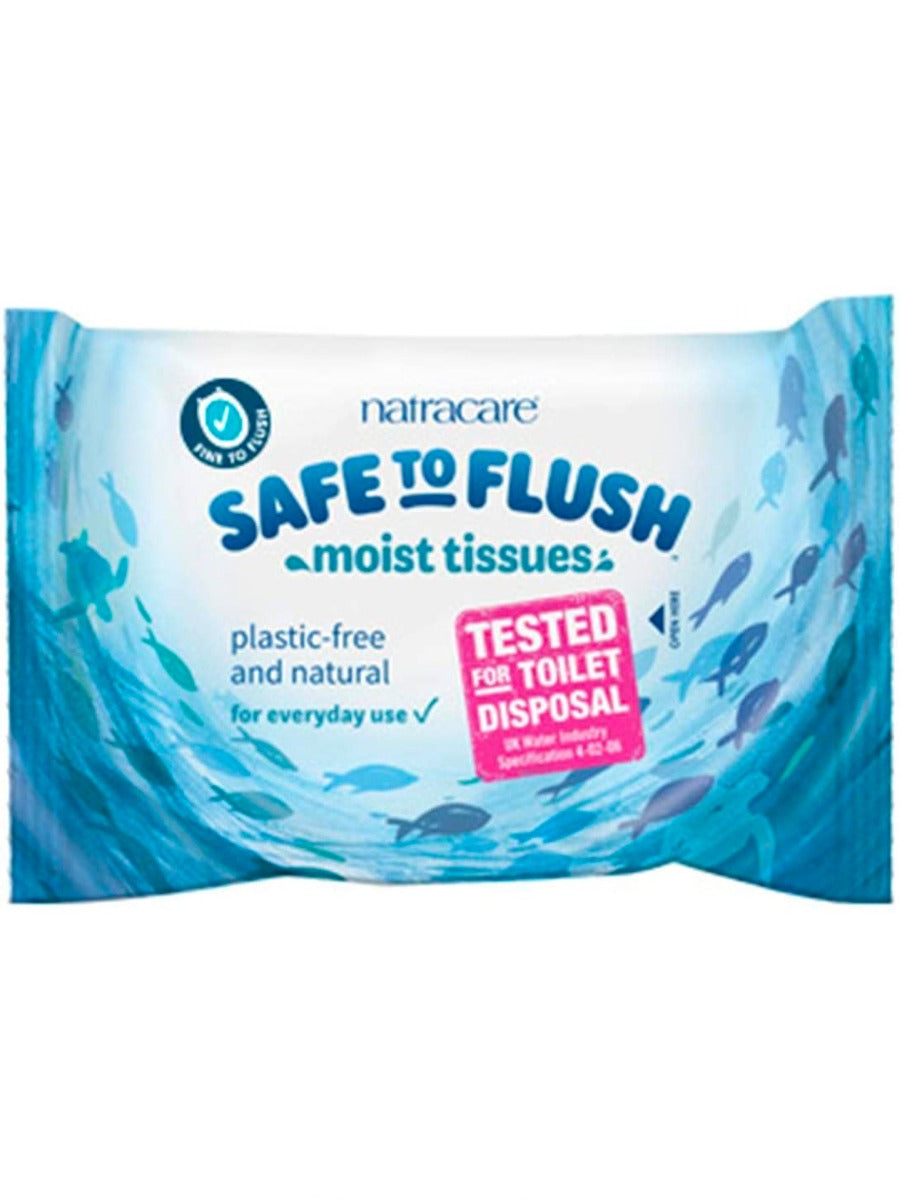 Natracare Safe To Flush Moist Tissues 30 Pack | Will's Vegan Store