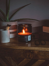 Cord and Iron Hand Poured Candle
