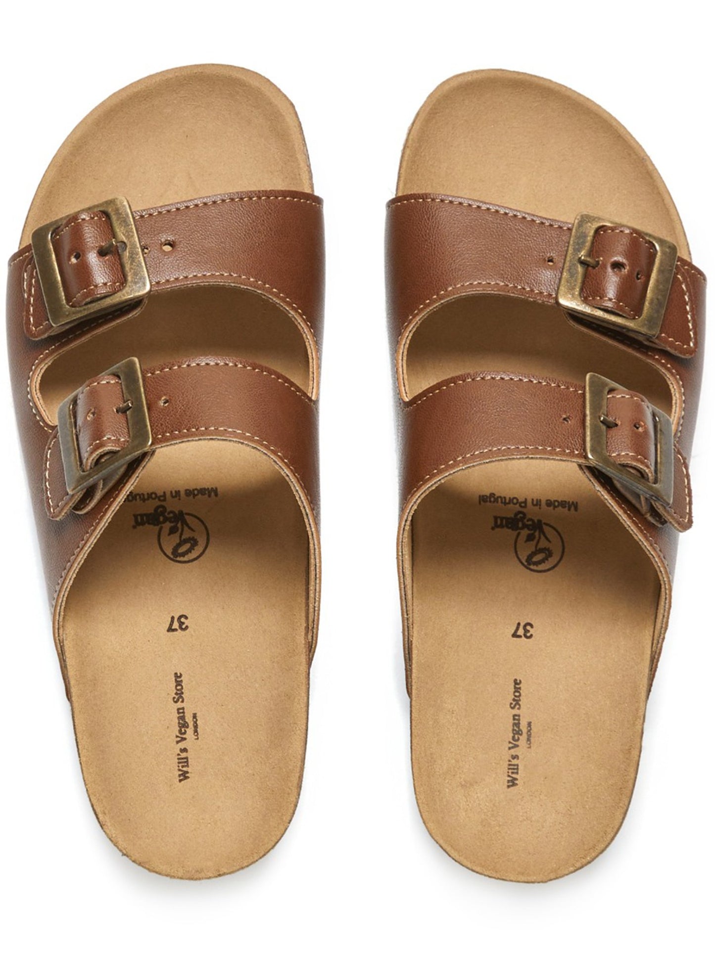 Vegan Men's Two Strap Footbed Sandals | Will's Vegan Store