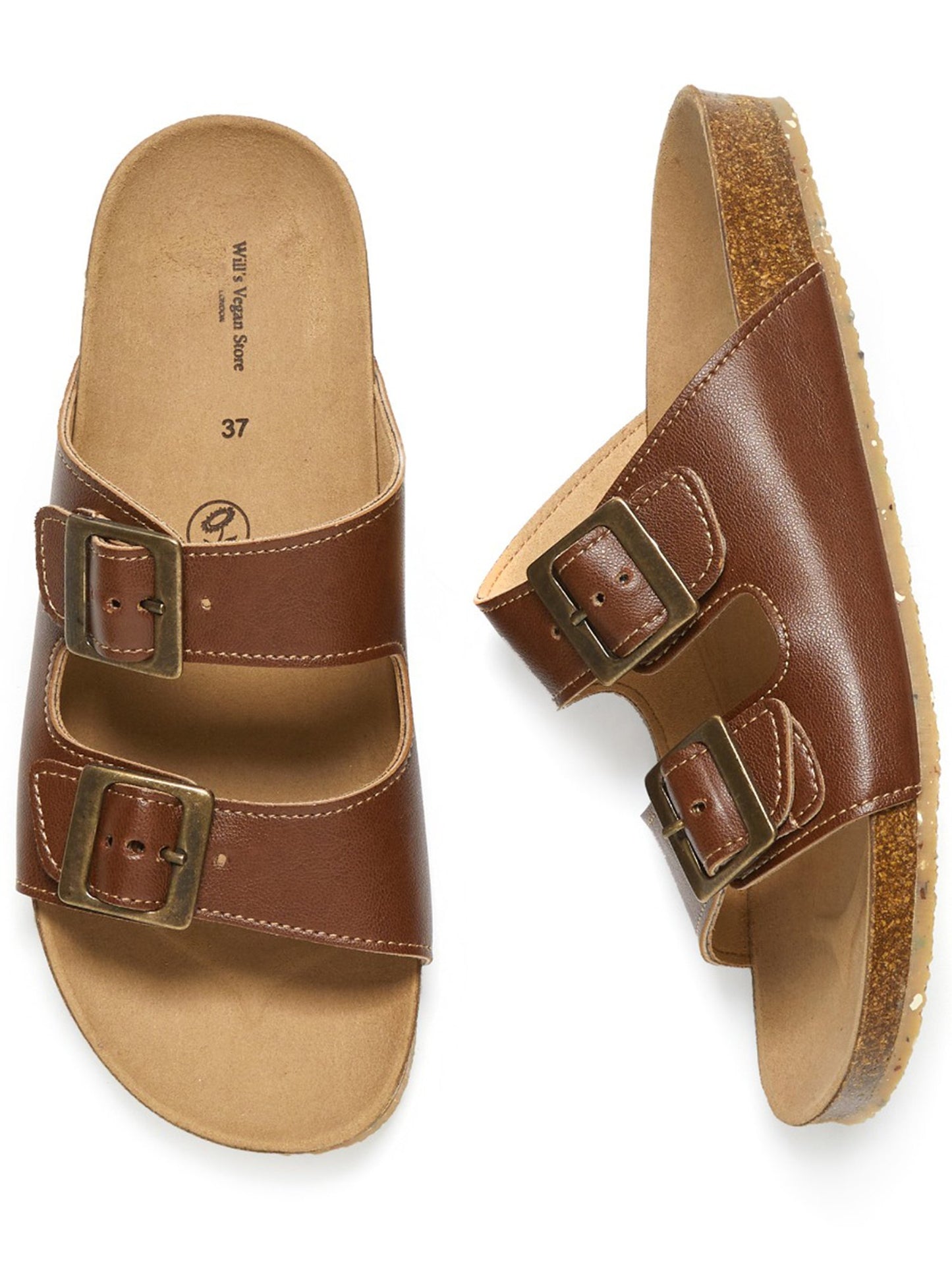 Vegan Men's Two Strap Footbed Sandals | Will's Vegan Store