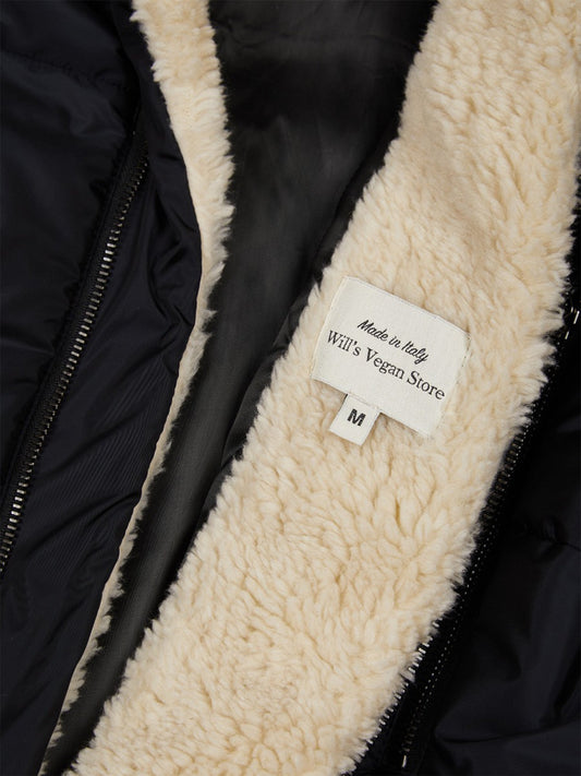 Gerecycleerde veganistische Shearling kogelvis  | Vegan Puffer Jackets
