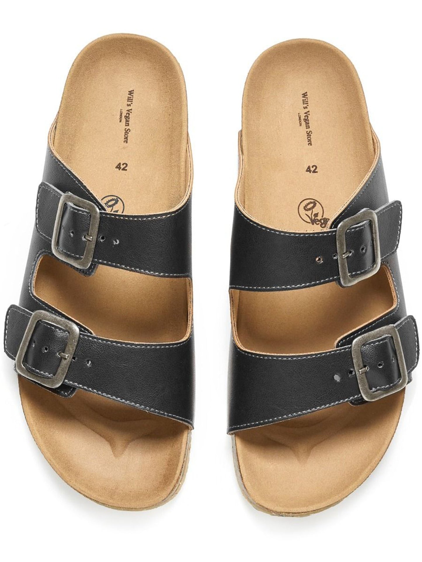 Vegan Women's Two Strap Footbed Sandals | Will's Vegan Store