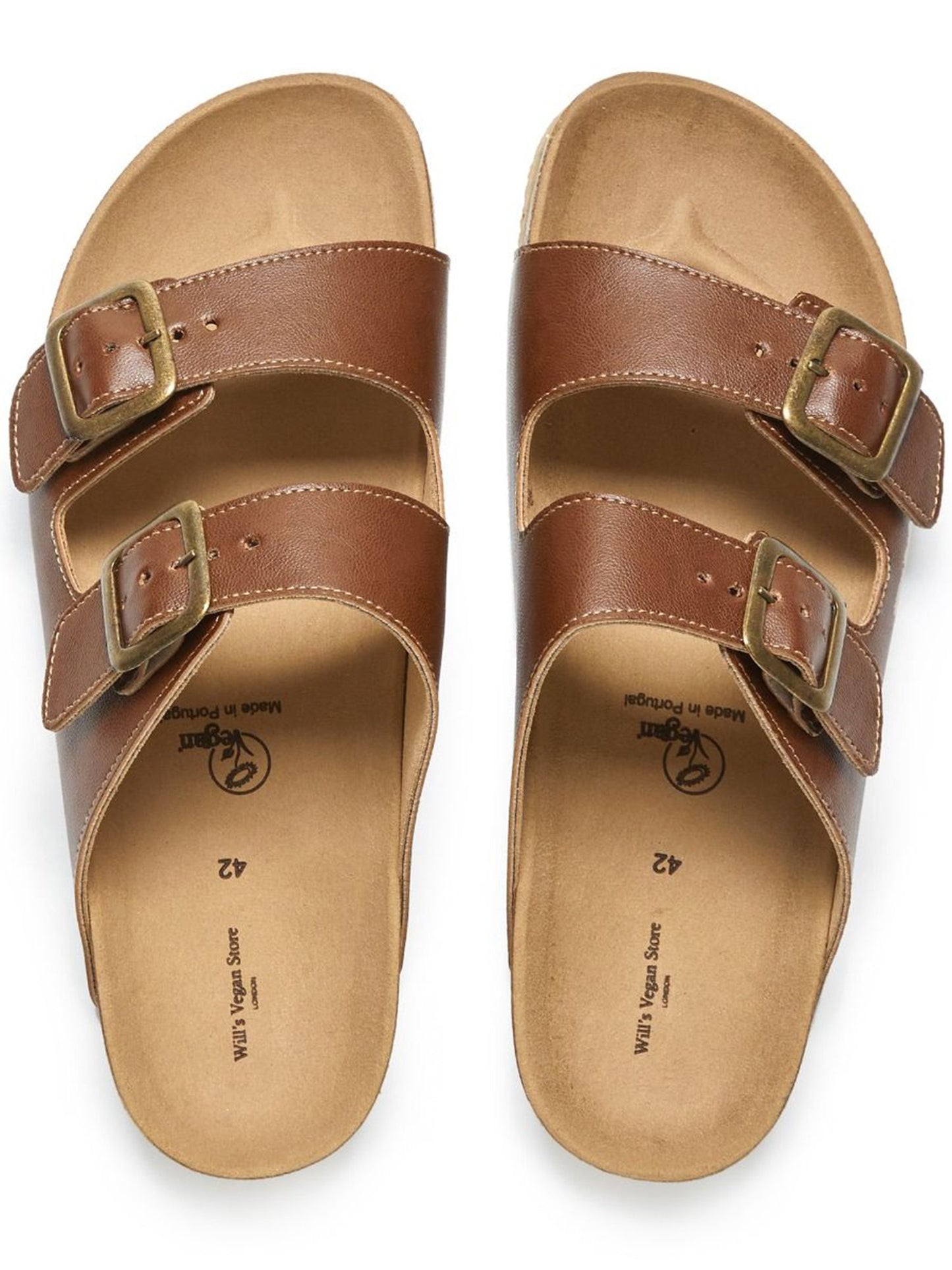 Vegan Women's Two Strap Footbed Sandals | Will's Vegan Store